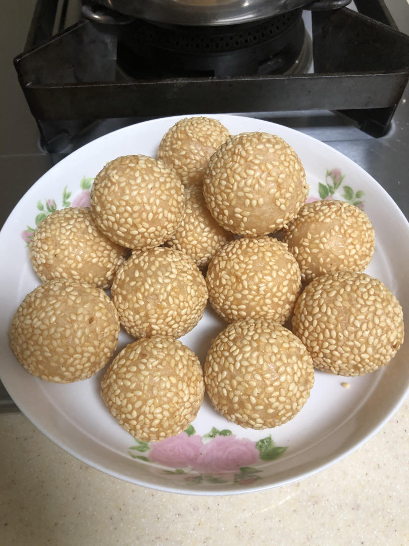 寳贝0616做的红豆馅麻团