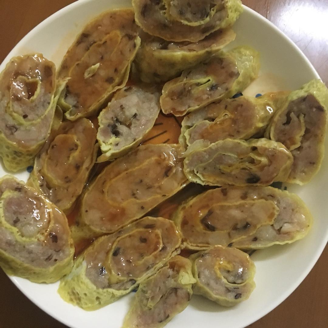 老爸的手艺---蒸肉蛋卷