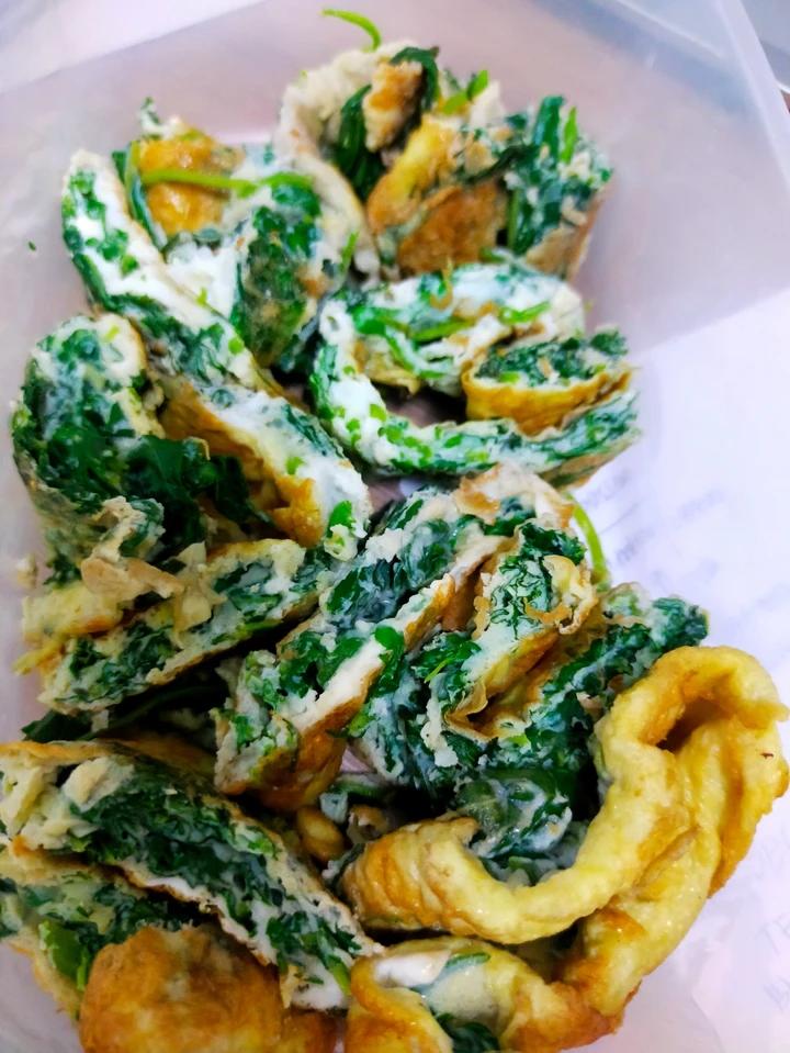 菠菜鸡蛋卷