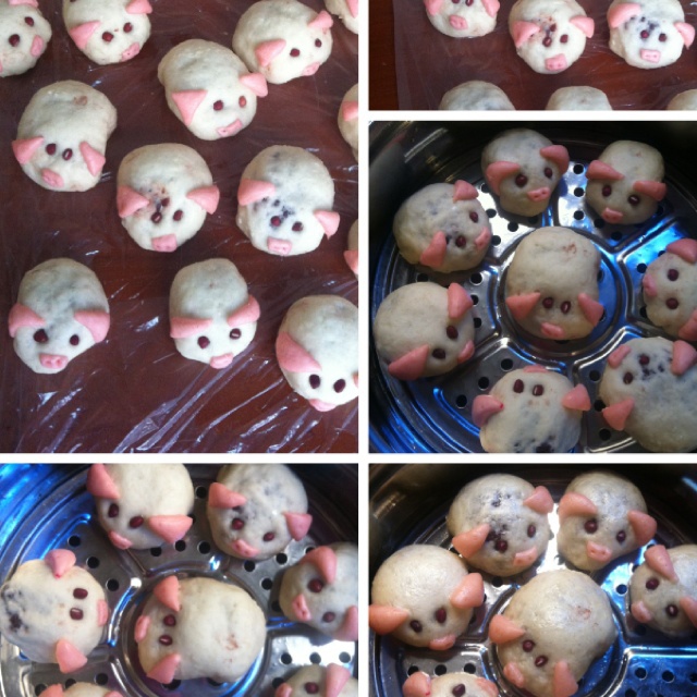 可爱的小猪豆沙包