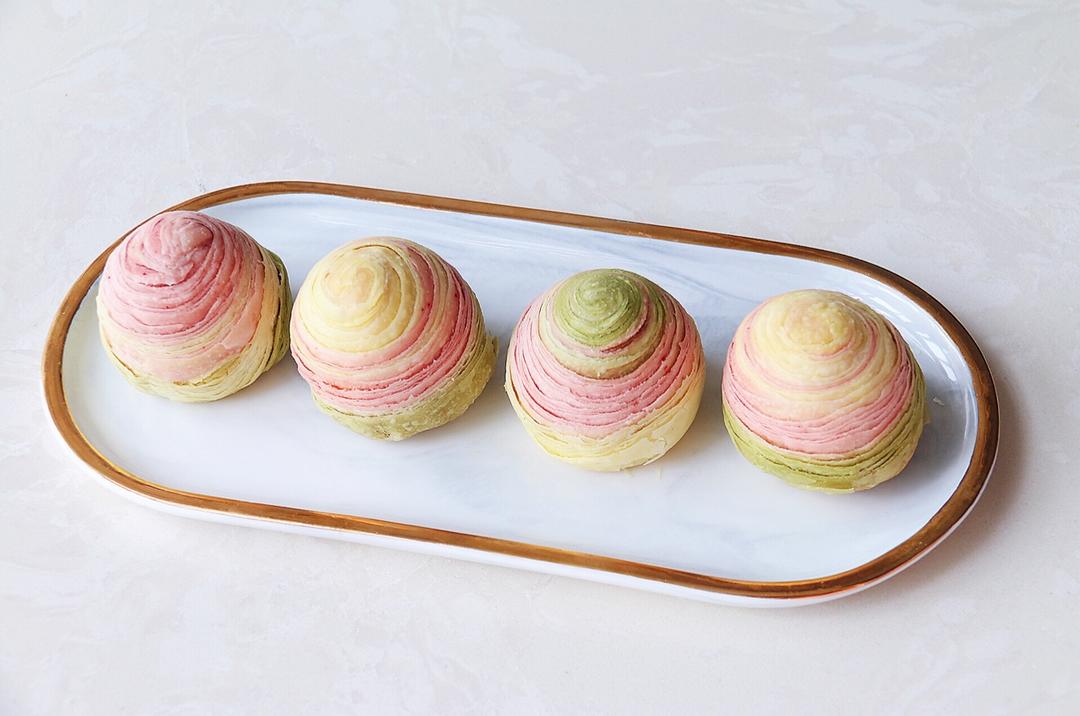 彩虹渐变蛋黄酥（无需揉出膜）