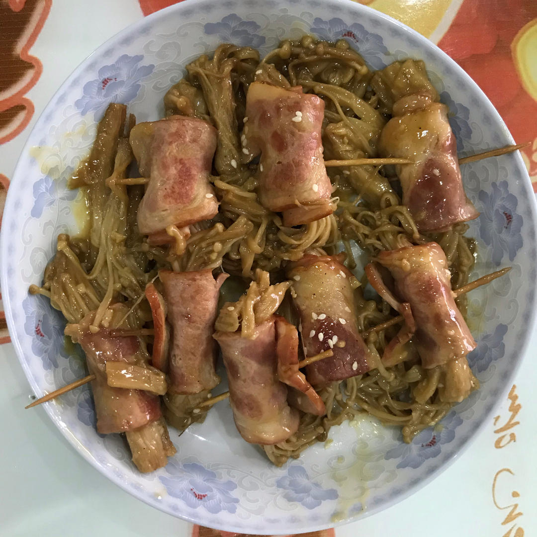 味道超赞 超下饭的金针菇培根卷