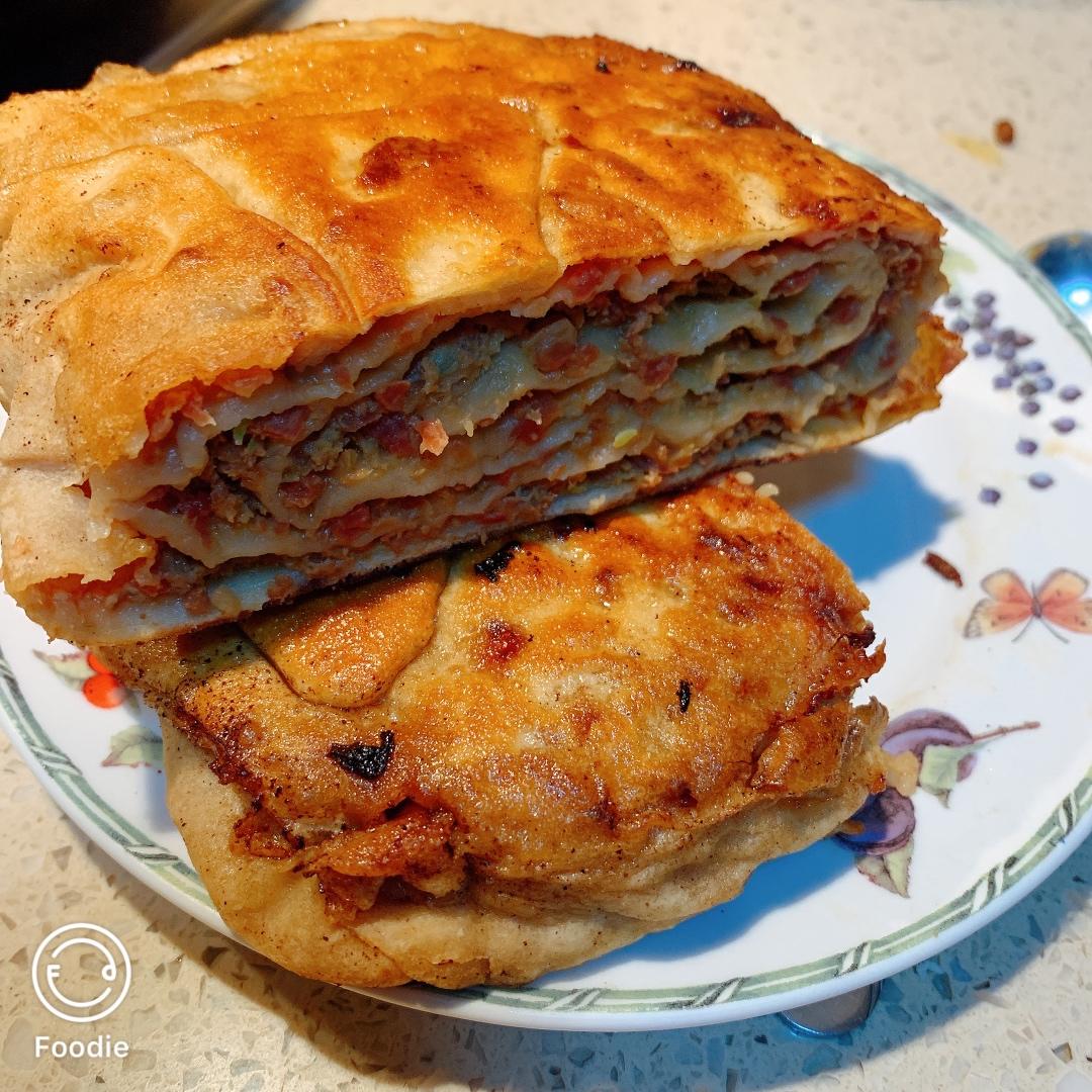 【牛肉千层饼】啊！肉饼！千层！酥香！过瘾！