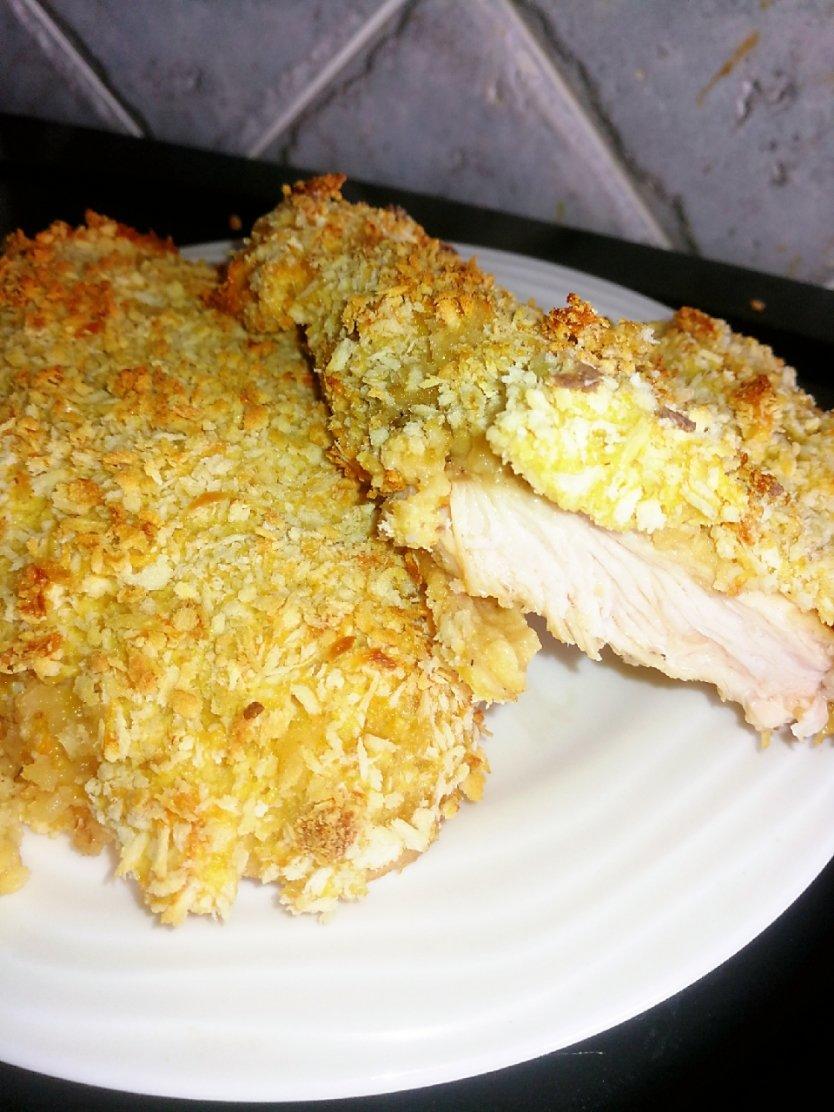 无油烤鸡排（面包糠鸡胸肉）