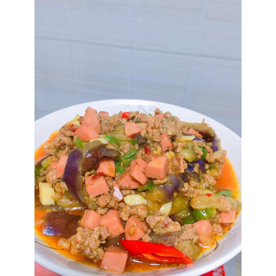 红烧肉沫茄子