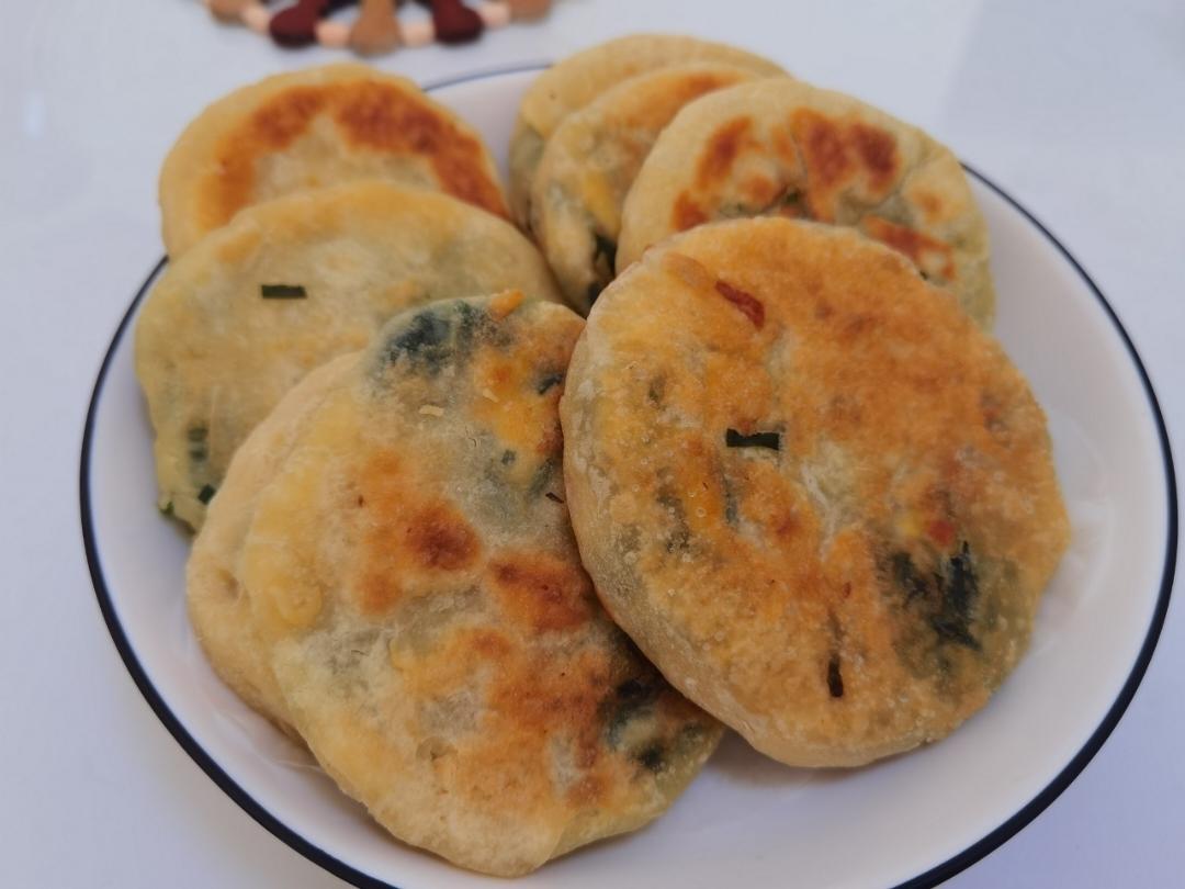 不用揉面，不用擀皮的韭菜鸡蛋发面馅饼