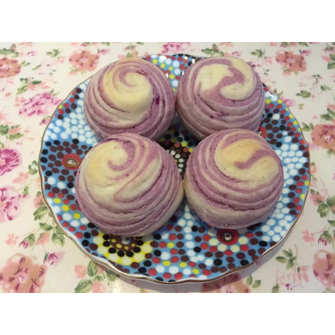 紫薯蛋黄酥（不用出膜也超级酥）