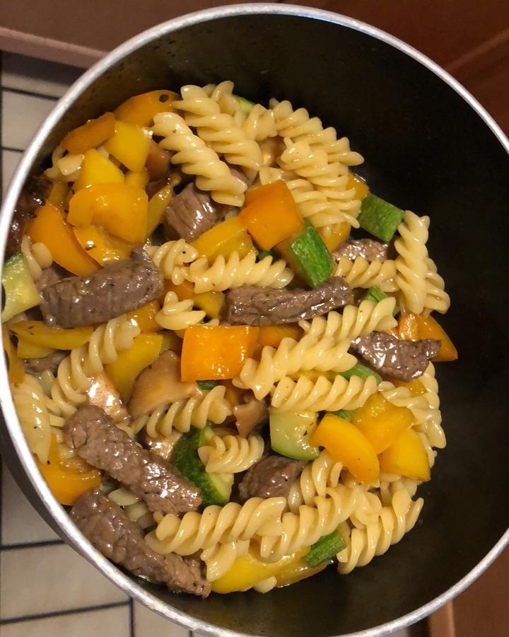 彩椒牛肉意面