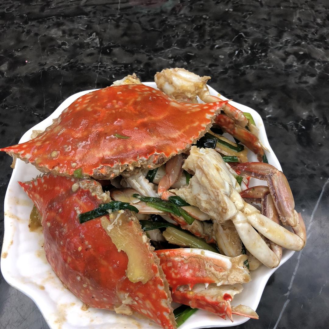 姜葱炒花蟹