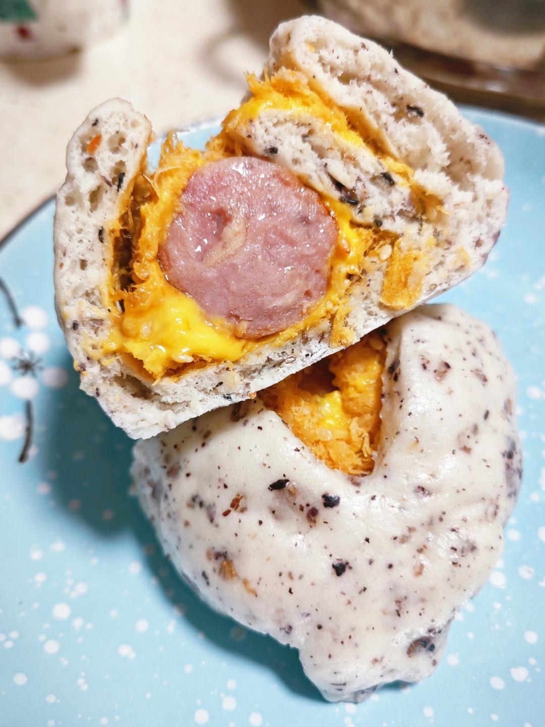 肉松芝士火腿馒