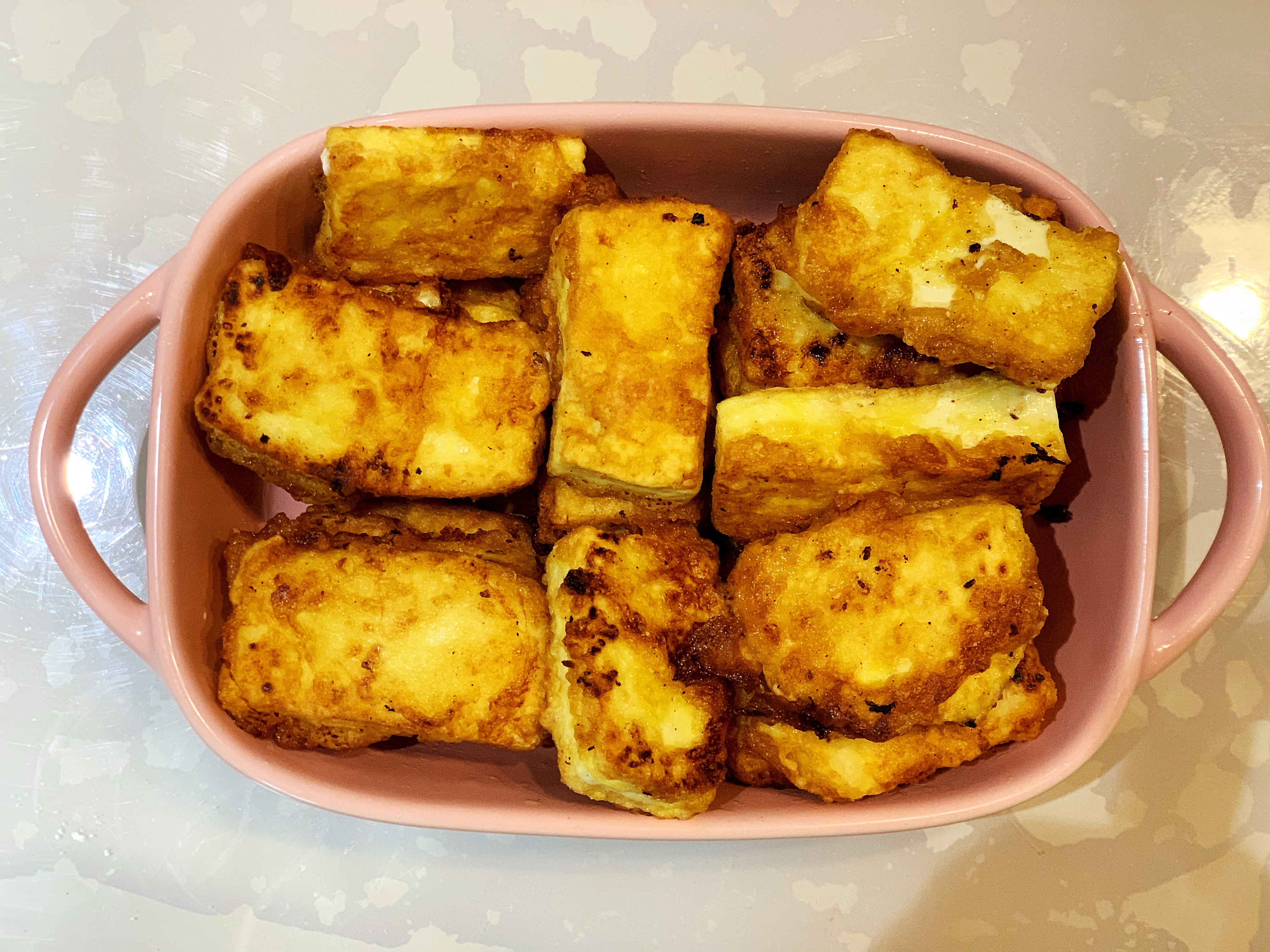 多吃三碗饭的黄金豆腐的做法 步骤4