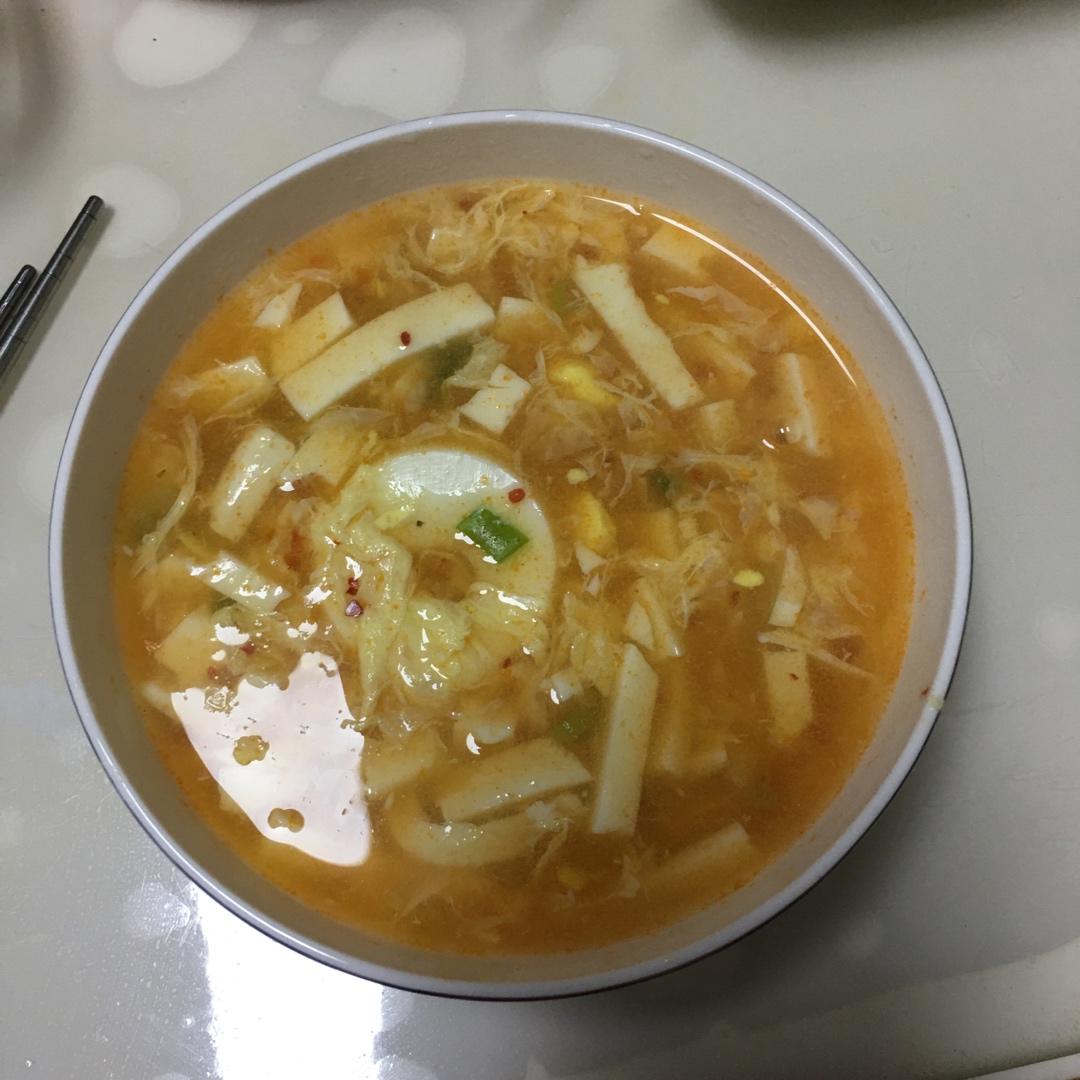 大脸妹爱下厨做的内酯豆腐鸡蛋汤简单快手