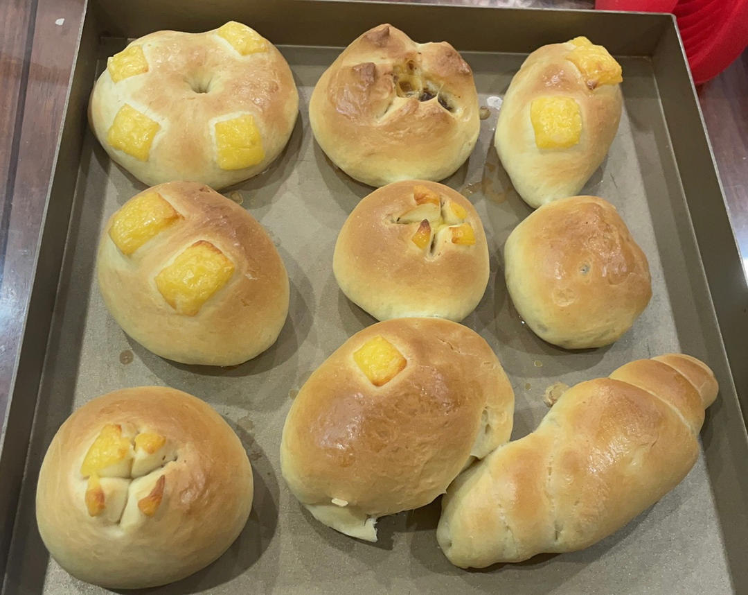 云朵牛奶小面包（无油低糖）❗️免揉面免手套膜❗️