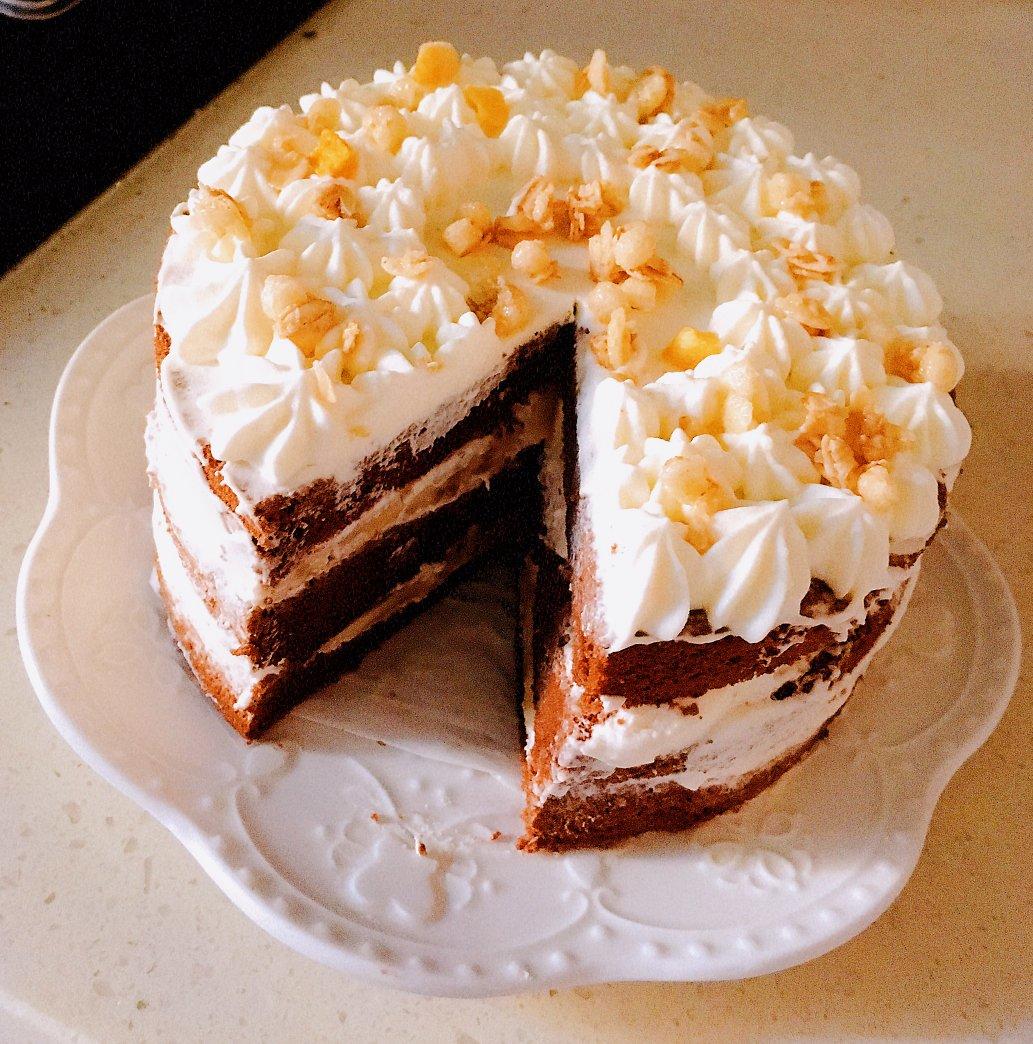 《Tinrry+》香蕉巧克力戚风裸蛋糕（6寸）~浓郁巧克力，香甜软糯的香蕉果肉~