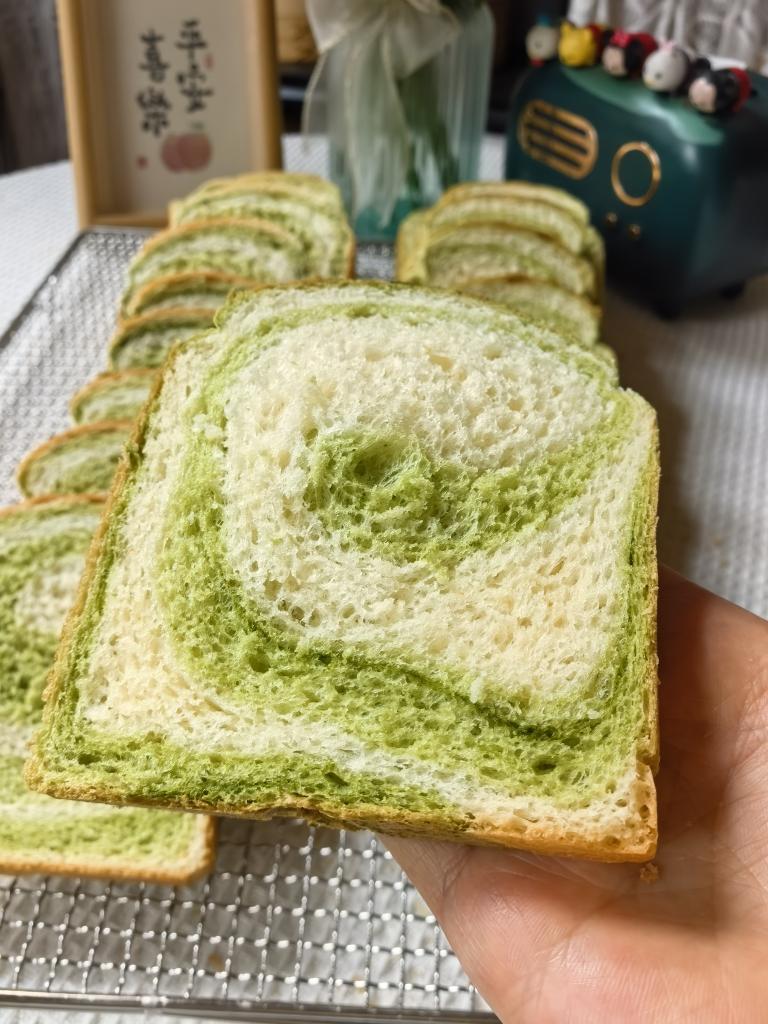 抹茶双味吐司/春天的一抹小清新