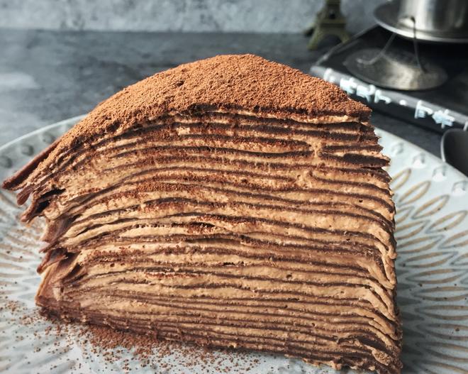 Awful Chocolate黑巧千层蛋糕（班戟预拌粉版）的做法