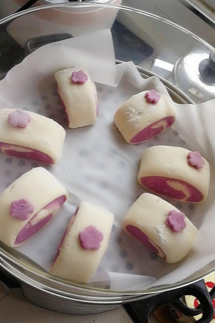 颜值担当：紫薯双色馒头