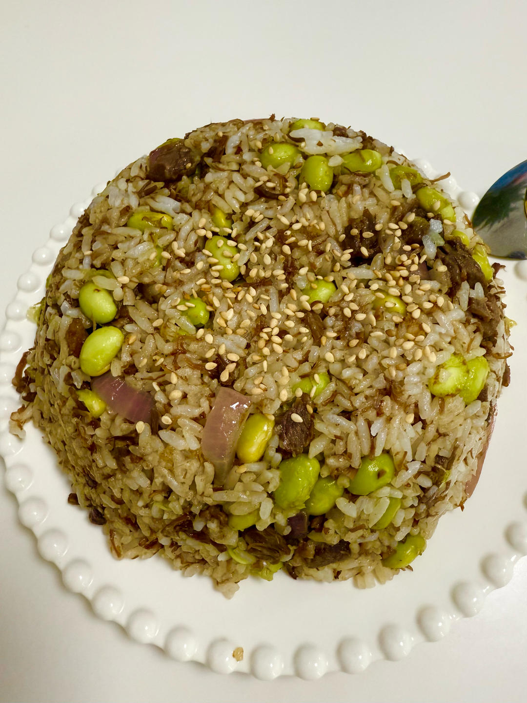 孩子最爱吃香喷喷的牛肉粒炒饭
