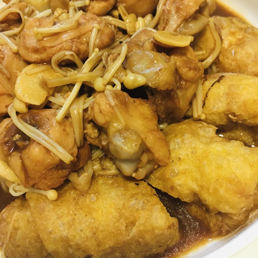 油豆泡焖鸡腿