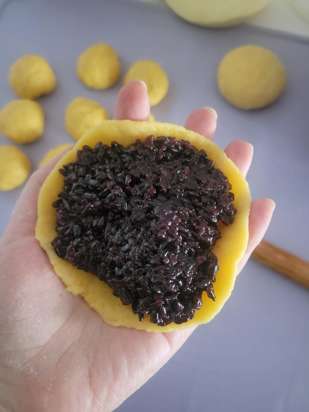 紫米喜饼的做法