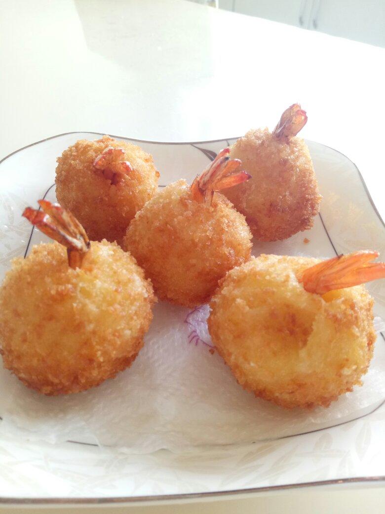 黄金土豆泥虾球