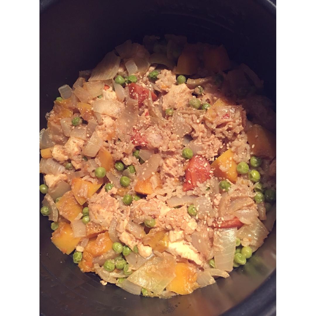 南瓜鸡肉饭