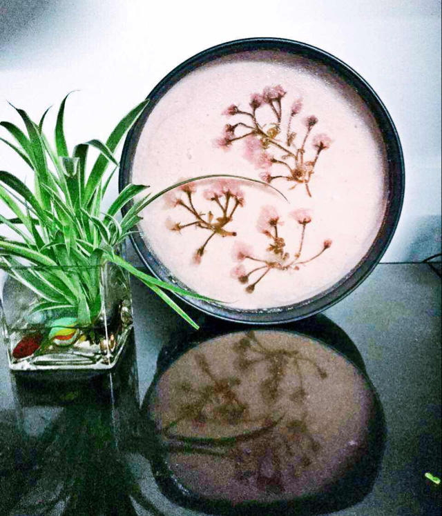 颜值爆表的樱花慕斯。（6寸圆模）