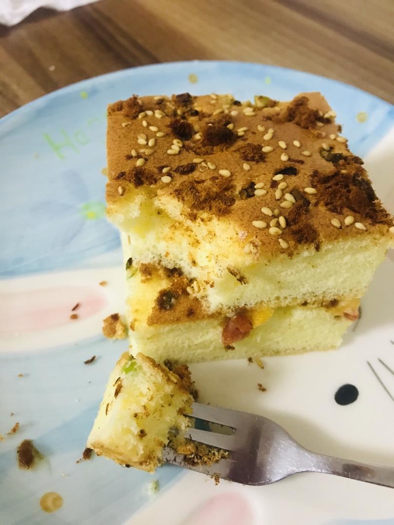 芝麻香葱肉松蛋糕（咸味）