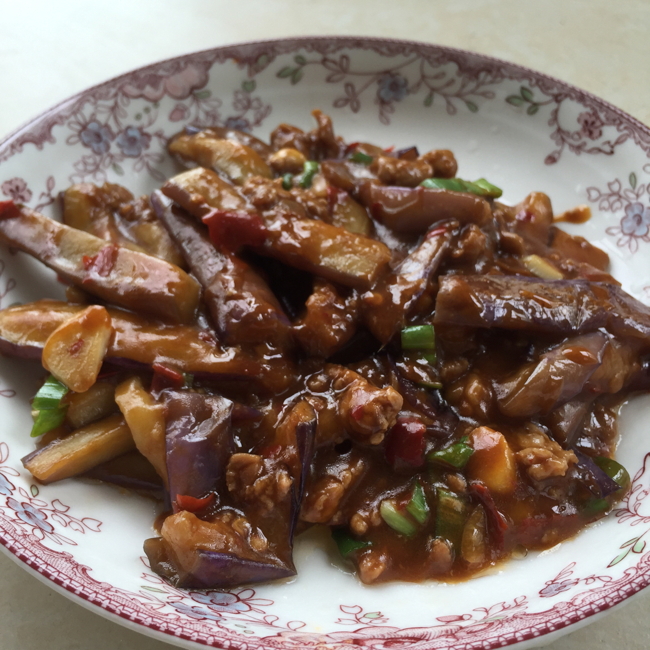 红烧肉沫茄子
