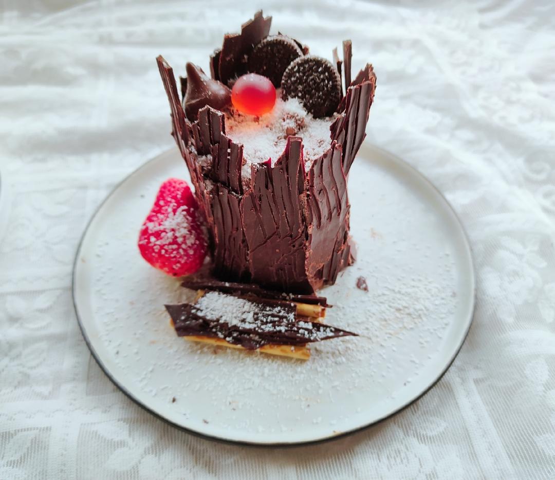 【圣诞树桩蛋糕】