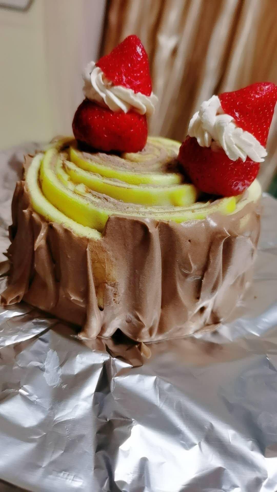 年轮树桩蛋糕‼️圣诞主题奶油蛋糕‼️巨好吃