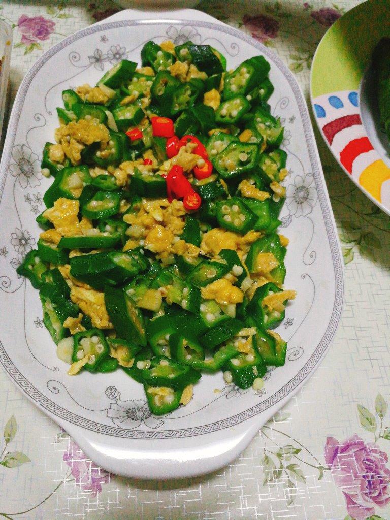 秋葵炒鸡蛋