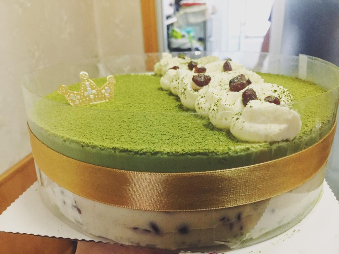 抹茶红豆冻芝士