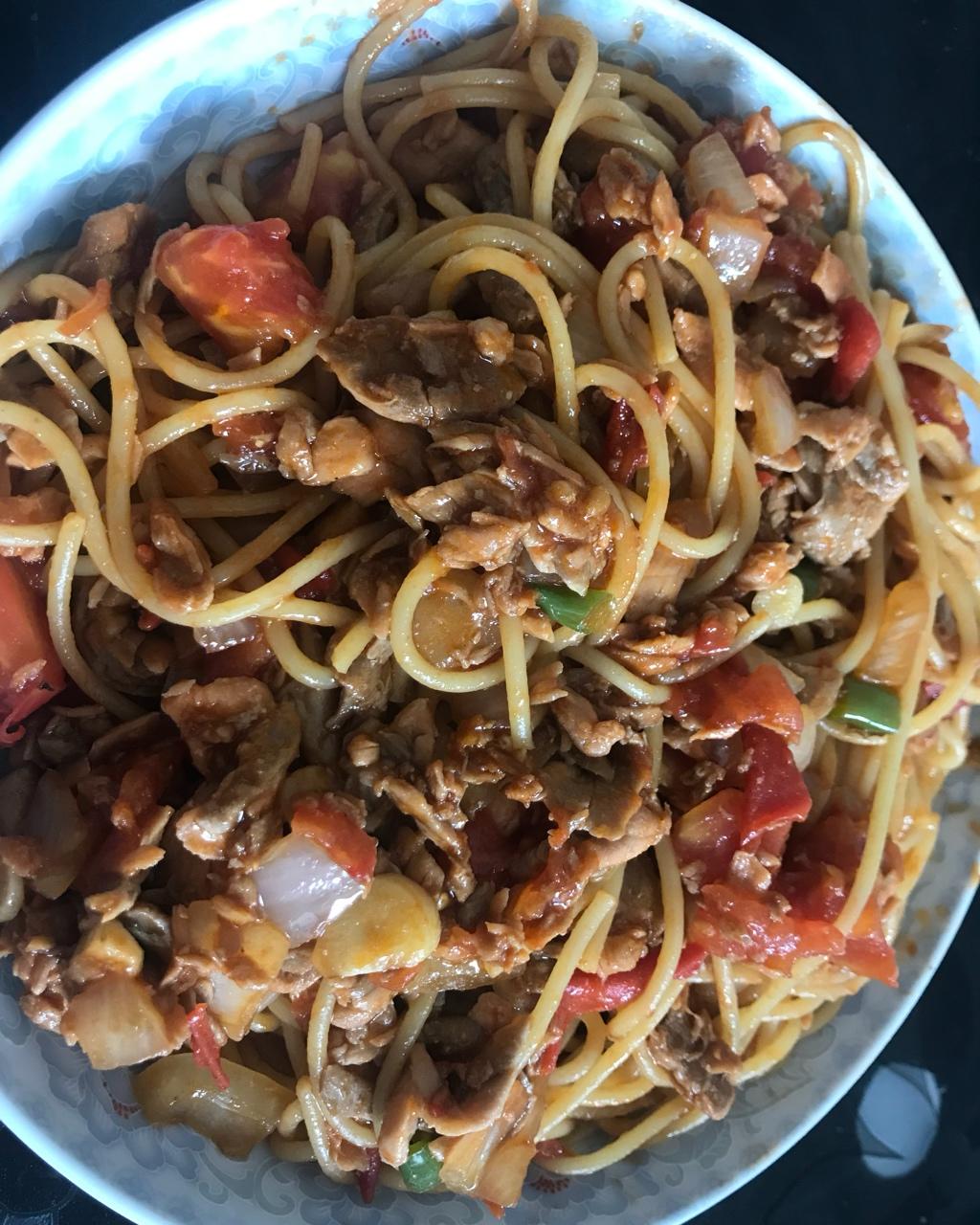 三文鱼番茄豆角意面