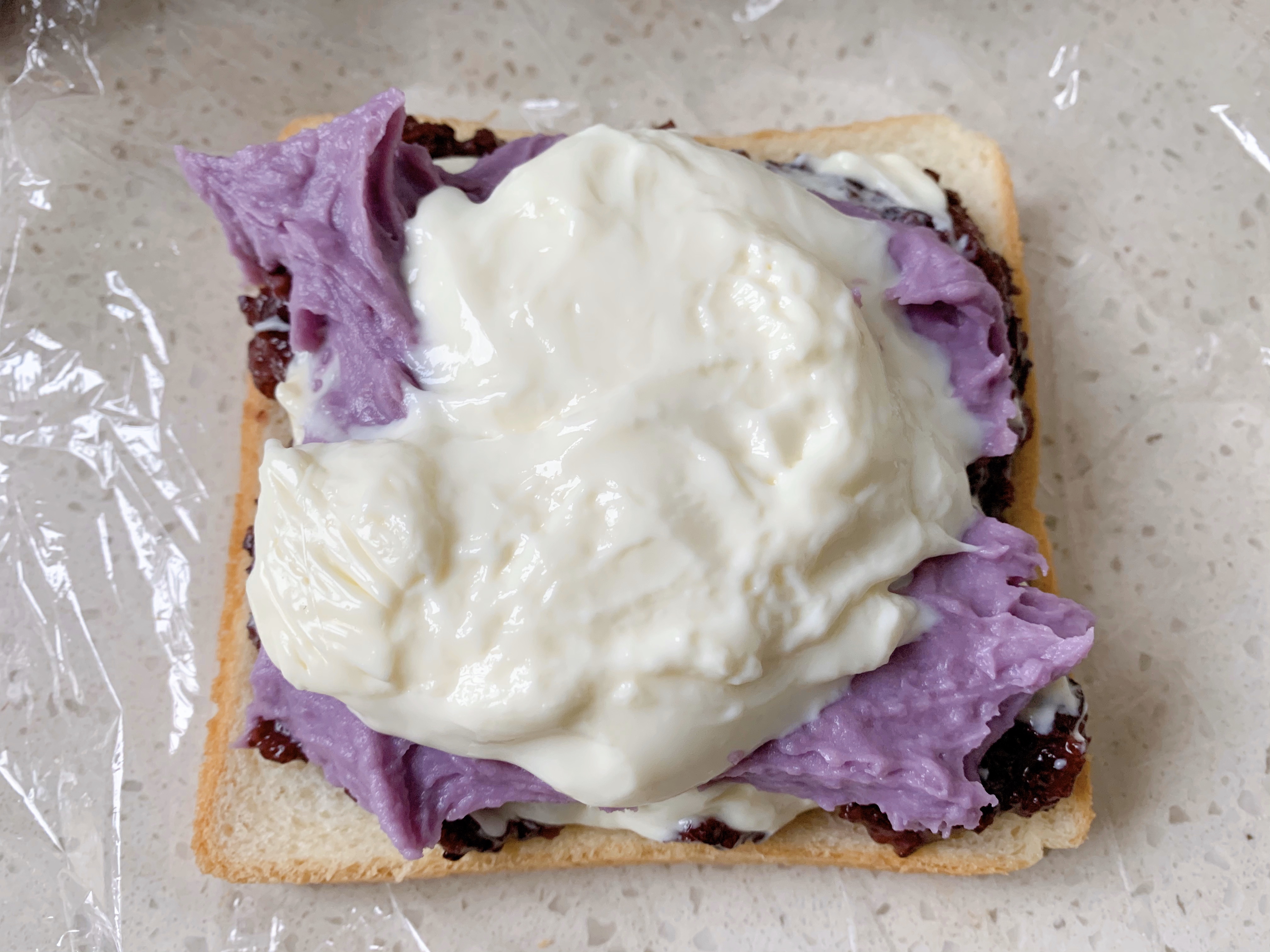 紫米奶酪芋泥麻薯面包（包含芋泥、麻薯、紫米、奶酪做法）的做法 步骤19