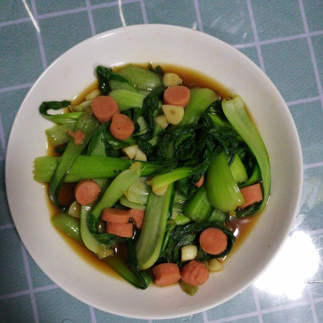 火腿肠炒青菜