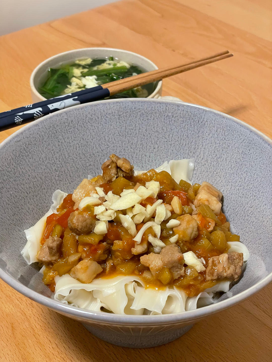 茄丁肉酱打卤面