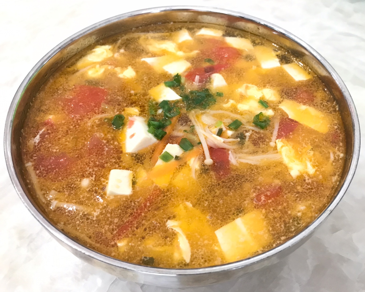 低卡高蛋白番茄豆腐汤的做法