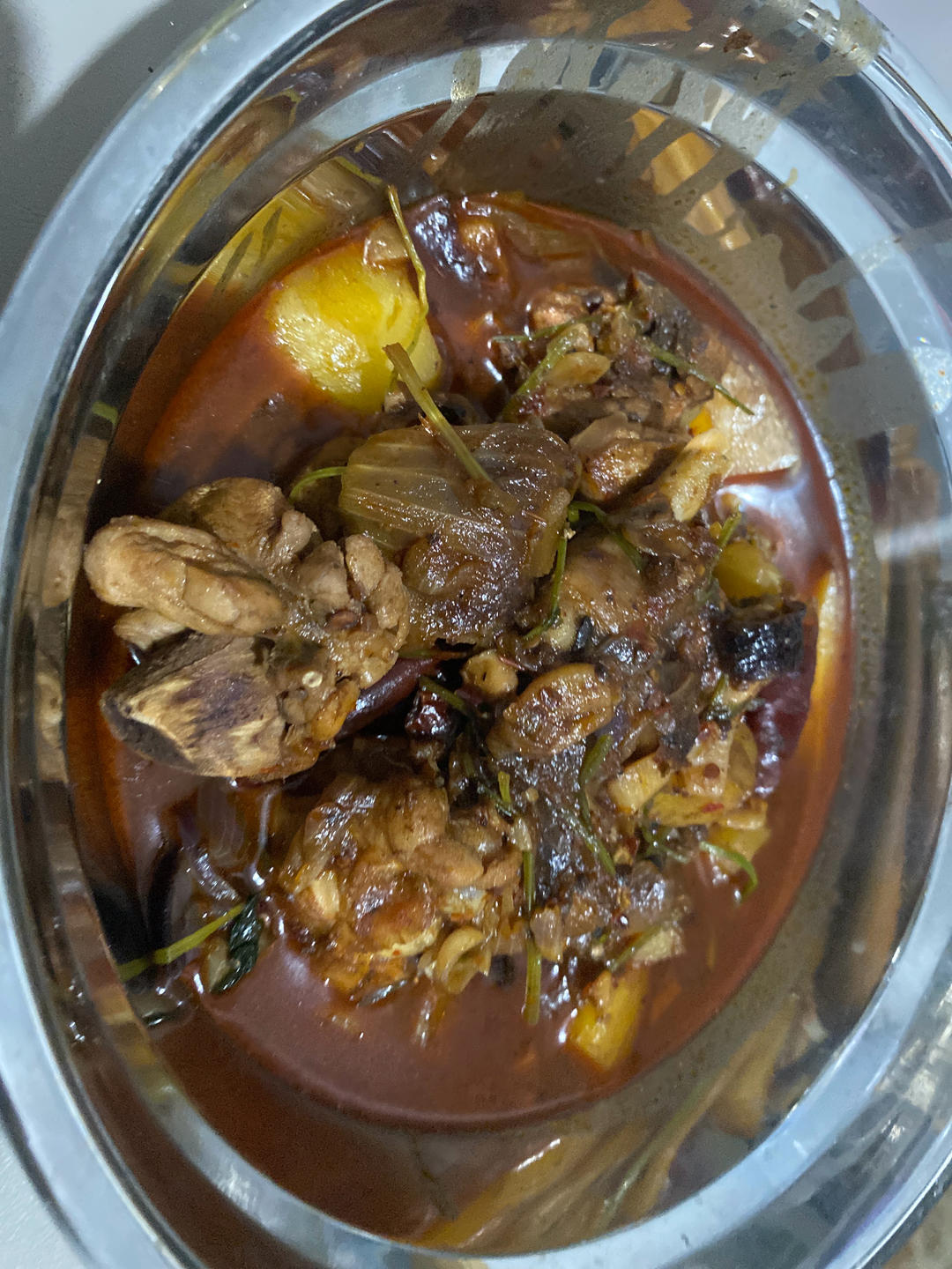 比店里好吃的重庆鸡公煲！