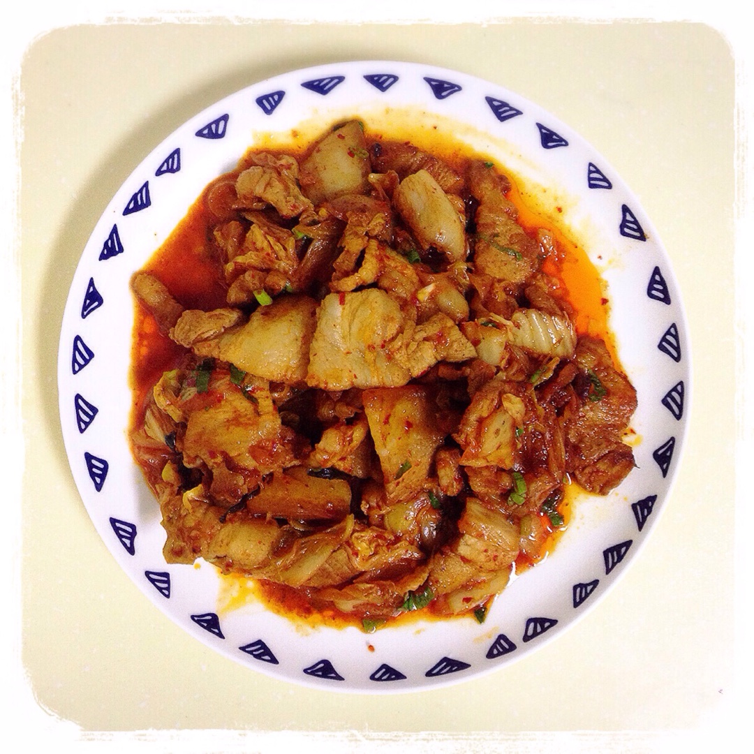 泡菜炒五花肉