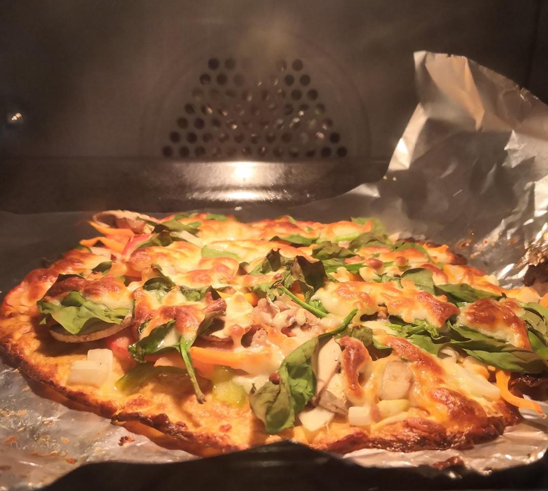 无面粉无油の花菜底披萨