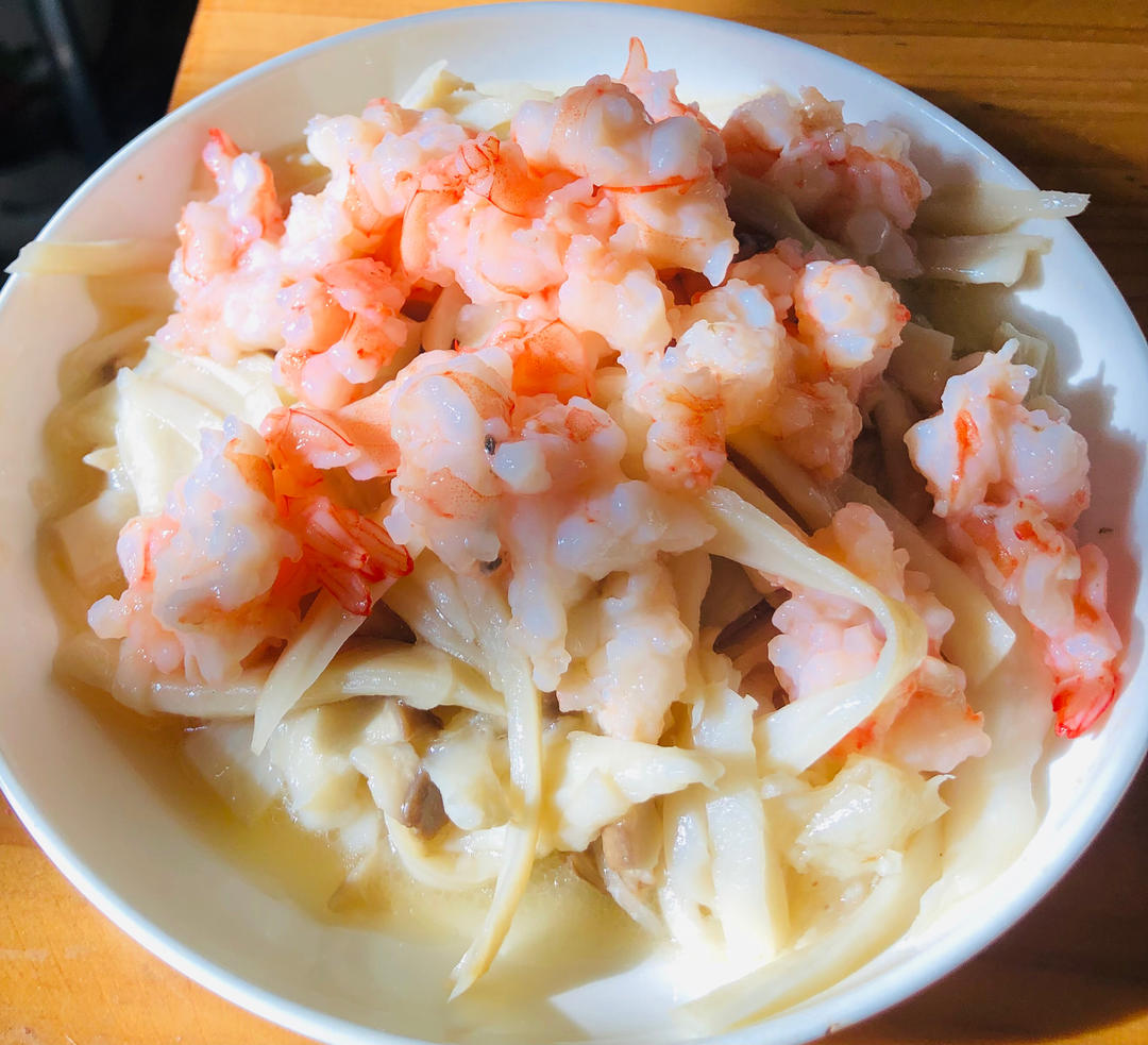 爽滑捞汁杏鲍菇虾球