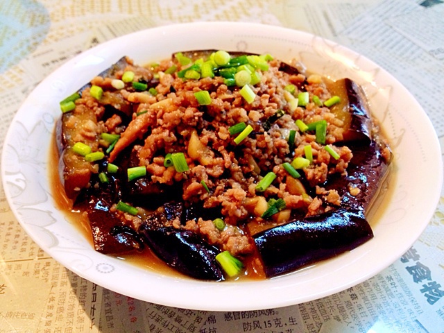 红烧肉末茄子