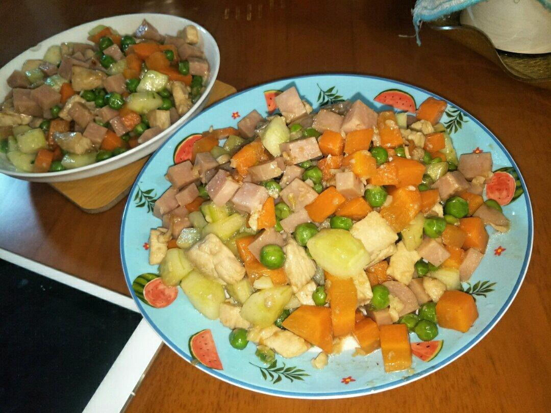 减脂餐！鸡胸肉炒三丁