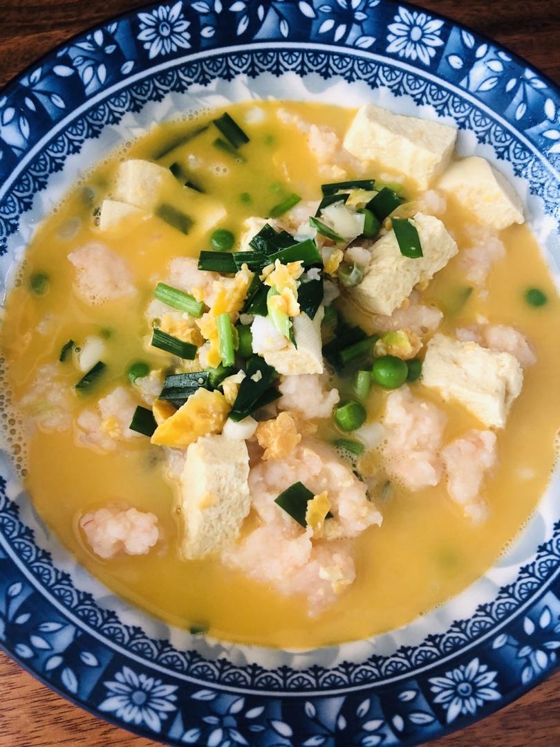 咸蛋黄虾仁豆腐羹