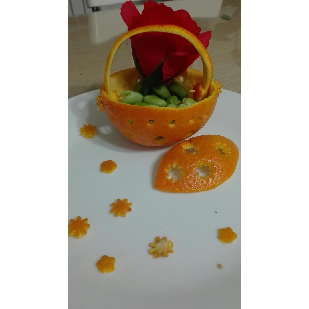 🎋橙皮花篮盘饰拼盘摆盘（巧去橙皮）