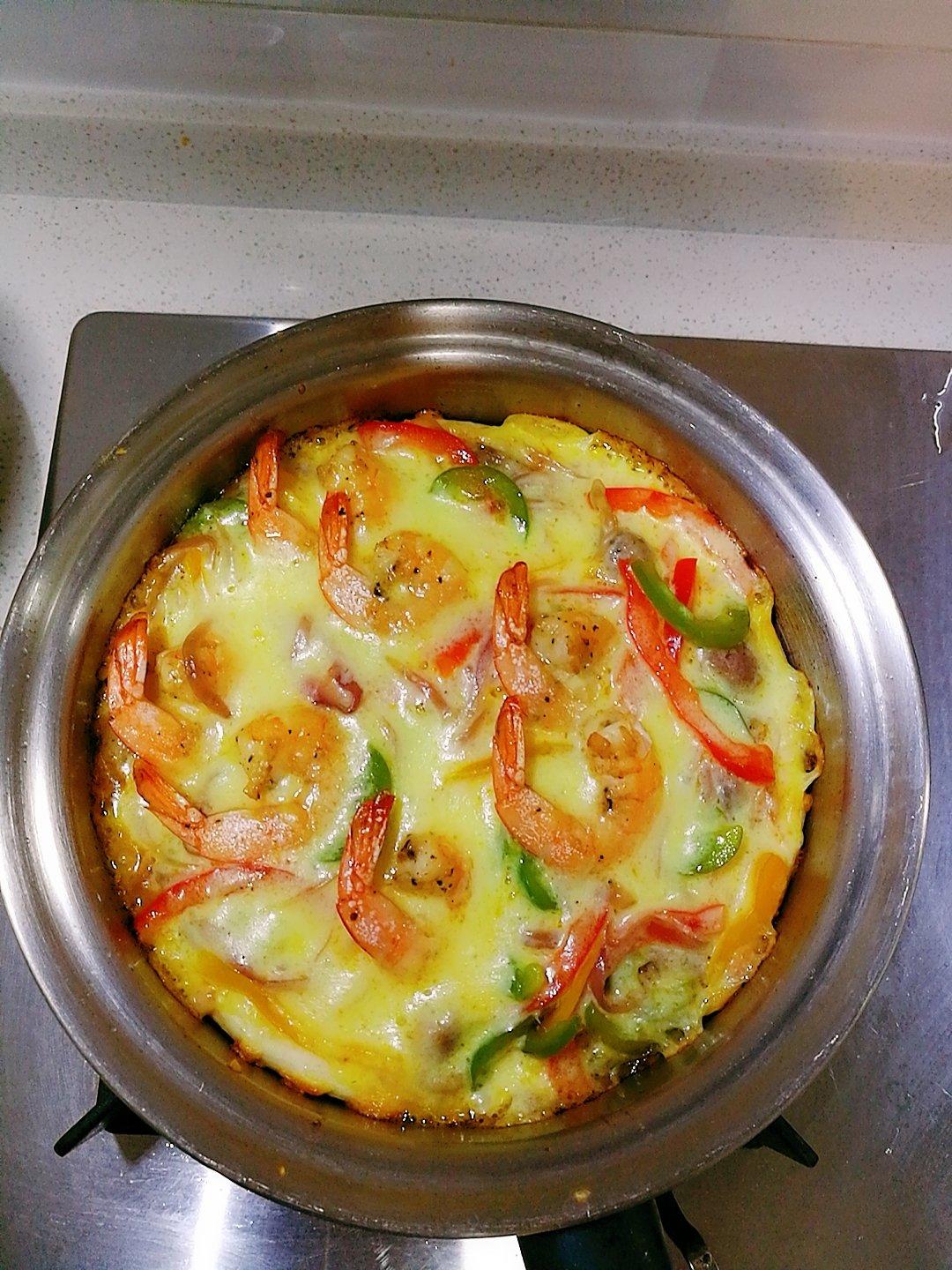 无需烤箱的鲜虾披萨