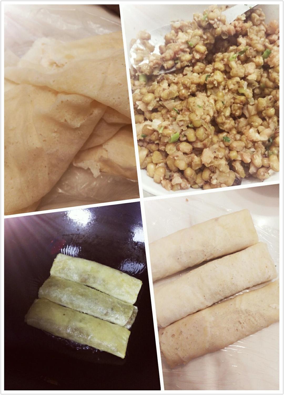 为爱入厨房做的潮汕风味——炸春卷【绿豆猪肉香菇馅儿】附包春卷动图