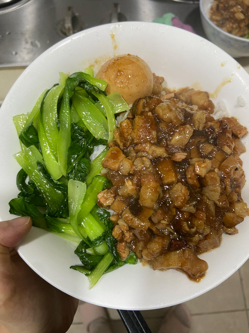 洋葱酥卤肉饭