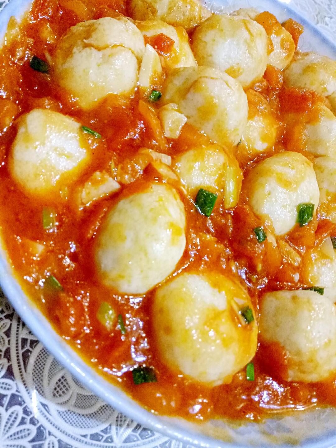 手机用户6905_p6q8做的香浓茄汁鱼丸~酸甜口儿的q弹小丸子